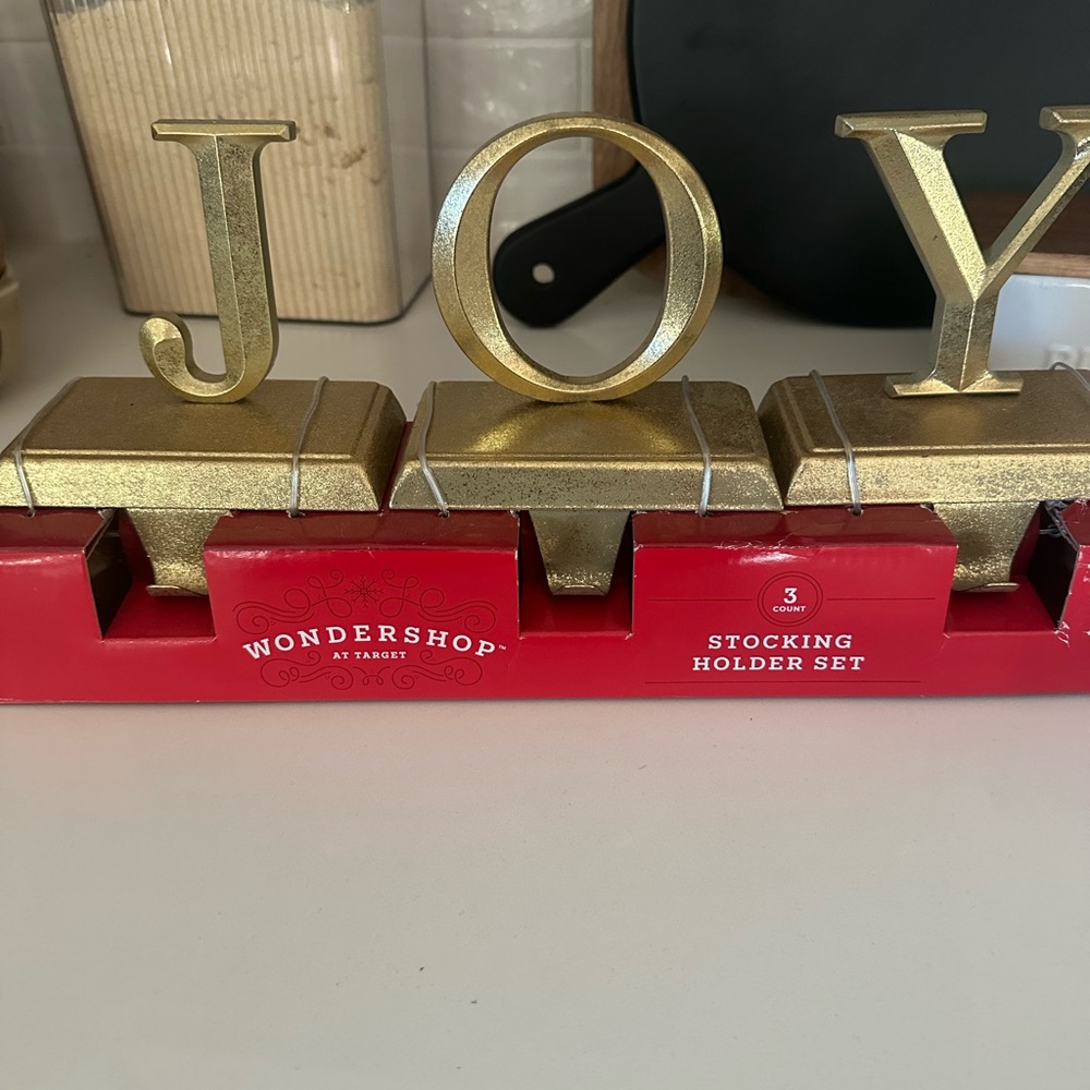 Wondershop Gold JOY Stocking Holder Trio-NEW
